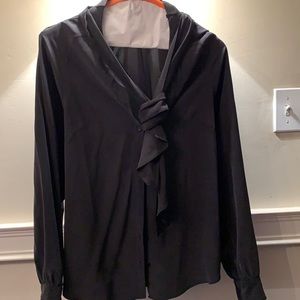 Bebe Silk Button Up Wt scarf